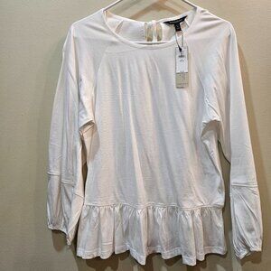 Banana Republic White Peplum Top